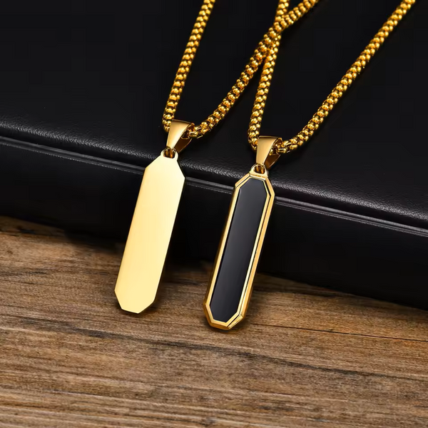Rectangle Fashion Bar Necklace for Men & Women